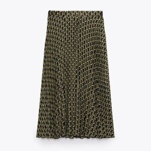 New Zara Geometric Printed Midi Skirt - 2492/051